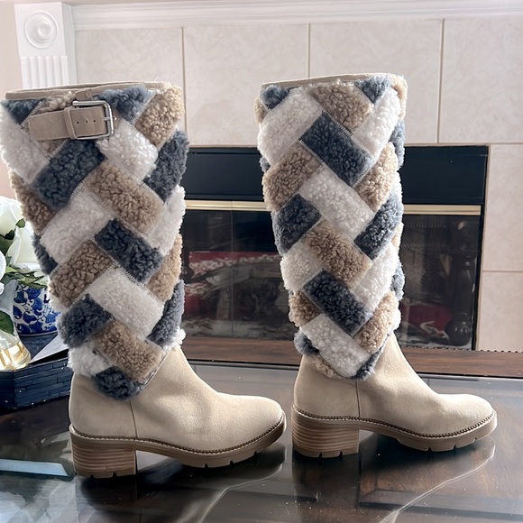 Donald J. Pliner Seneca Suede and Shearling Lug-Sole Boot. - Picture 9 of 14